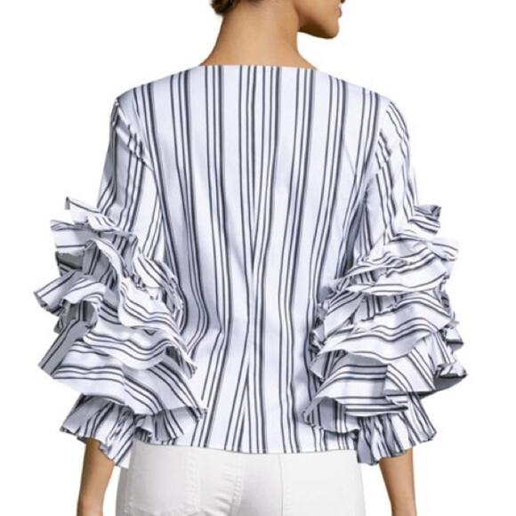 CAROLINE CONSTAS Ruffle Sleeve Top - Picture 3 of 6